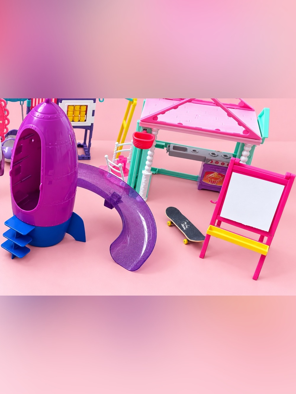 Barbie Rocket Slide & Playset Accessories Lot